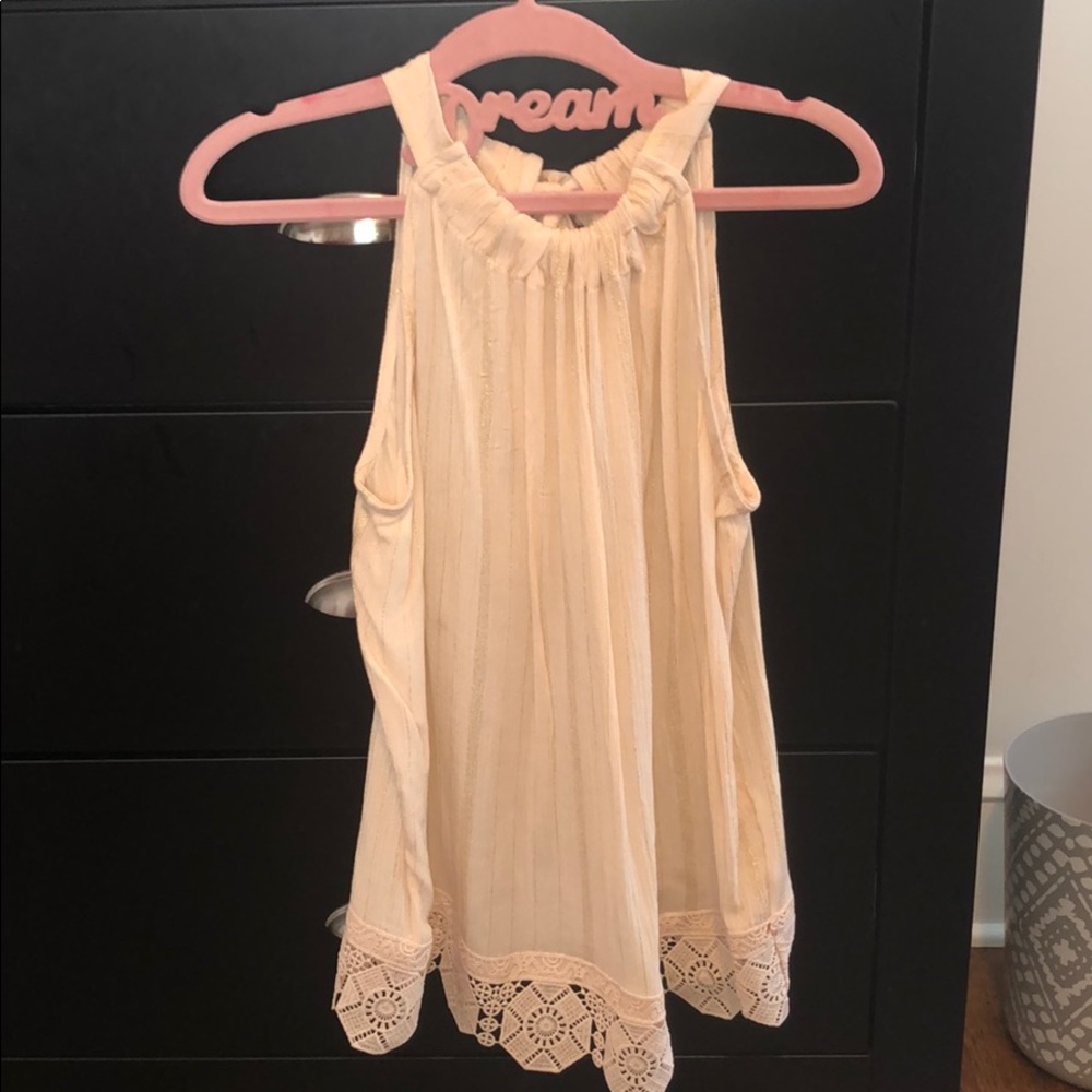 cute halter top with subtle sparkle embroidery